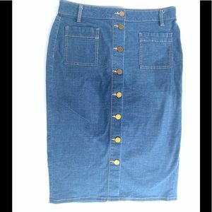 NWOT Tory Burch Jean Denim Pencil skirt long skirt